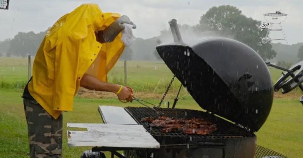 Equipment for grilling in rain